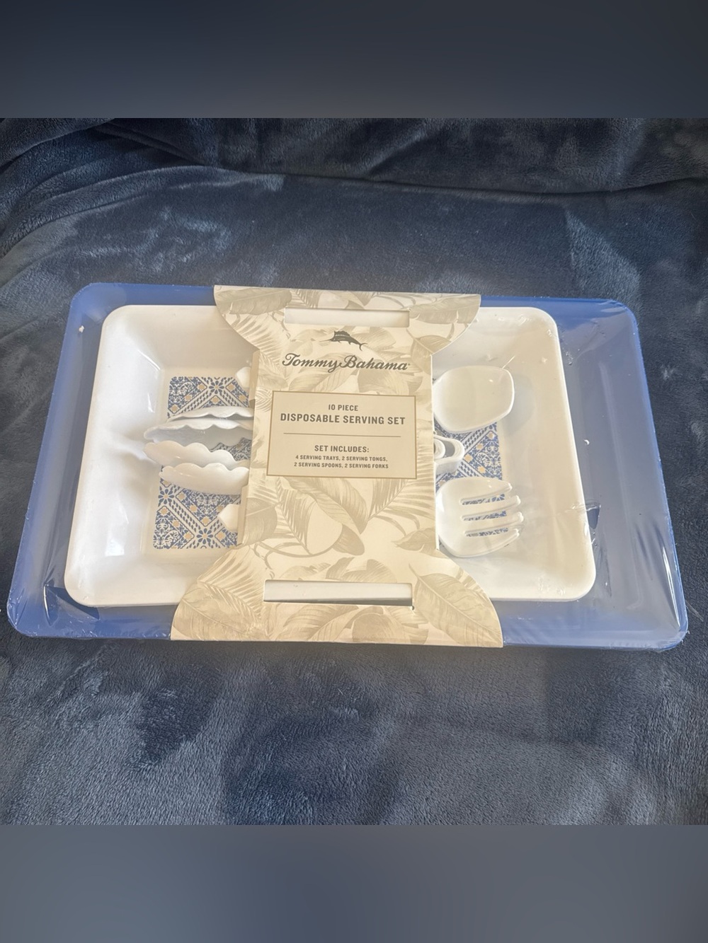 New Tommy Bahama Disposable 10 Piece Serving Set July 4th Memorial Day Picnic